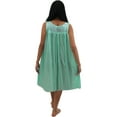 thumbnail image 4 of Venice Womens' Silky Looking Embroidered Nightgown 06 3X-Large Aquamarine, 4 of 5