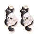 thumbnail image 1 of Halloween Alloy Enamel Pendants Light Gold Cat with Skull Black 27.5x13x1mm Hole: 2mm, 1 of 3