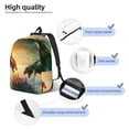 thumbnail image 3 of Rateoe Castle Red Green Sky Dragon Pattern Durable Canvas Backpack for Men & Women – Stylish & Lightweight – Adjustable Straps, Multiple Pockets – Fits 15-17 Inch LaptopsSmall, 3 of 5