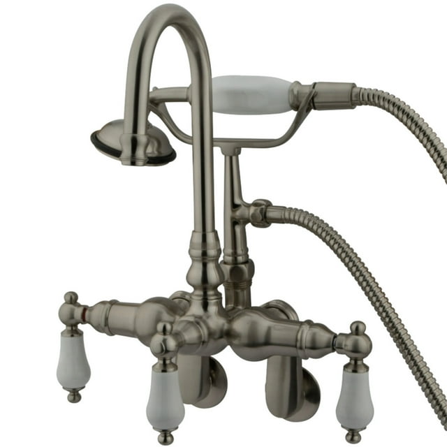 Kingston Brass CC305T8 Robinet de Baignoire Mural Réglable Vintage, Nickel Brossé