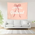 thumbnail image 2 of Pink Tapestry, Coquette Girly Room Decor, Preppy Pink Bow Aesthetic Tapestries Wall Blanket for Girls Room Bedroom Dorm Apartment Decor, 90x60 Inch, 2 of 5