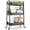 Black, variant on 3 Tier Rolling Cart Storage Organizer, Rolling Utility with Wheels, Hooks & Bins Esthetician Art Sturdy Storage with Pegboard for Bathroom, Kitchen, Office, Diaper
