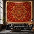 thumbnail image 6 of Red Mandala with Floral Petals and Ornate Vines, Mystical Vintage for Meditation Lovers, Decorative Bohemian Wall Art Housewarming Gift Tapestry Wall Hanging for Yoga Room and Living Room, 6 of 7