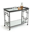 thumbnail image 1 of Go Home 21261 Iron & Glass Blake Bar Cart, Black - 30.5 x 20 x 42 in., 1 of 1