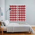 thumbnail image 4 of Farmhouse Buffalo Plaid Kitchen Curtains 84 Inch Length, Red White Checkered Grommet Top Bedroom Living Room Curtains, Light Filtering Cafe Curtain Drapes 2 Panels Set 104''x84'', 4 of 9