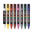 thumbnail image 2 of Uni POSCA PC-5M Water-Based Paint Markers, Reversible Medium Tip (1.8-2.5mm), Dark Ink Colors, 8 Count, 2 of 9