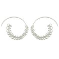 thumbnail image 3 of Pendientes de aro espiral Yinane Círculos Bohemios Vintage Plata, 3 of 3