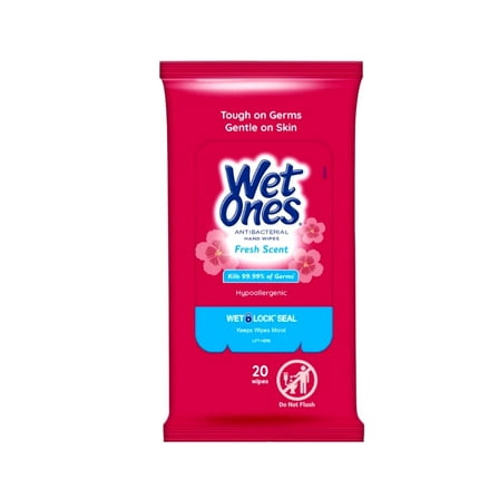 WET ONES Antibacterial Hand Wipes Fresh Scent 20 Count Each