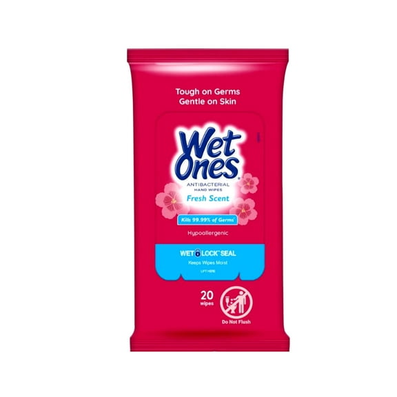 WET ONES Antibacterial Hand Wipes Fresh Scent 20 Count Each