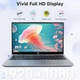 thumbnail image 3 of 15.6" IPS FHD-Student-Laptop, Intel 6 Cores I3-1215U 16GB RAM 1TB SSD Computer with 65W Type C Backlit Keyboard Fingerprint, for Home and Business Silver, 3 of 8