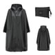 thumbnail image 5 of Ponchos de lluvia Prolriy para adultos, impermeable unisex con bolsillos, chaqueta con capucha para adolescentes y adultos, ponchos de moda con paraguas para adultos, color negro, 5 of 8