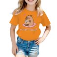thumbnail image 3 of YUEHUA Girls Tops Size 7 Girls Summer Short Sleeve T Shirt Casual Round Neck Printed Top for Kids Daily Wear Sch+ool Outdoor Play Comfortable Tee, Size 12-14 Years, 3 of 5