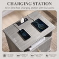 thumbnail image 5 of Aitjunz Modern Nightstand Set of 2, 23'' Tall Bedside Table w/ 2 Drawers for Storage, Wooden Mid Century End Table w/Charging Station & Open Shelf for Bedroom Living Room, 5 of 7