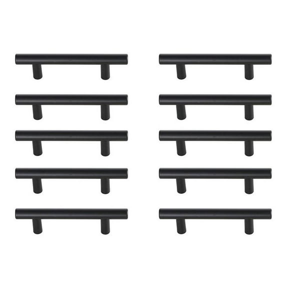 Elegant Decor Home Decorative Quinn 3" Center to Center Matte Black Bar Pull Multipack (set of 10)