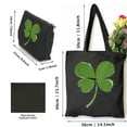 thumbnail image 3 of COMIO Initial Canvas Tote Bag for Women Four Leaf Clover Heart Tee 2 Pcs Canvas Tote Bags Cute Aesthetic Tote Bags with Zipper Black, 3 of 8