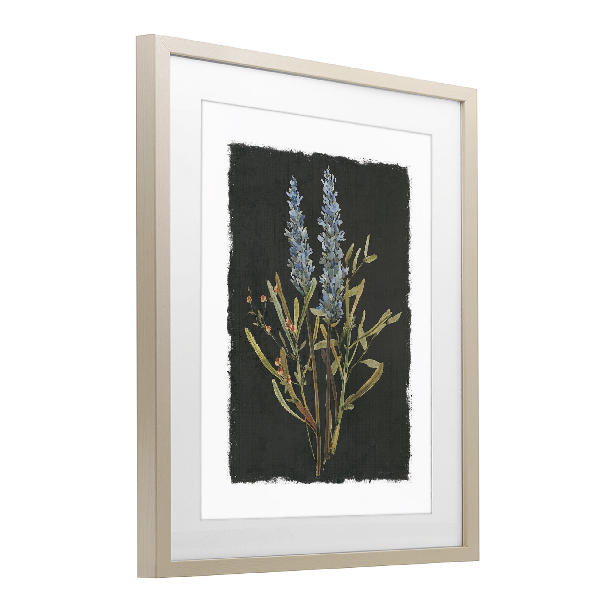 Stupell Industries Lavender Sprigs on Dark Background Birch Framed Print Under Glass, design by Carol Robinson