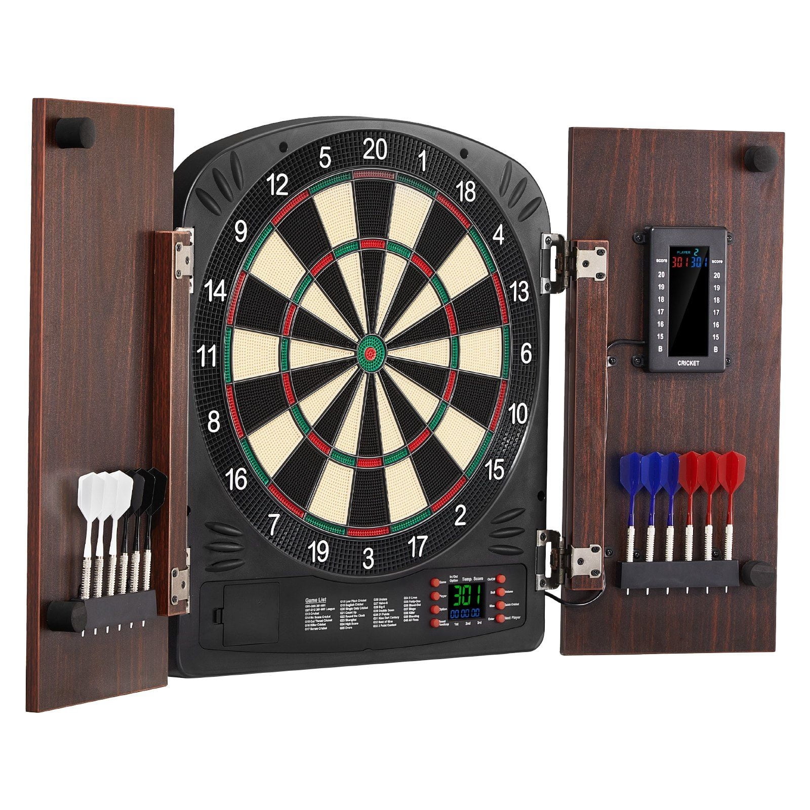 ダーツ　セット　KINGS HEAD Trademark Games Kings Head Dartboard Cabinet Set - Walnut