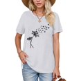 thumbnail image 2 of NAMTYQX Womens Tshirts Cotton Loose Fit Graphic Bedruckte Plus Size Baggy Stretch Short Sleeve Soft Crew Neck Hawaiian Women's T-Shirts White Size 2XL, 2 of 4