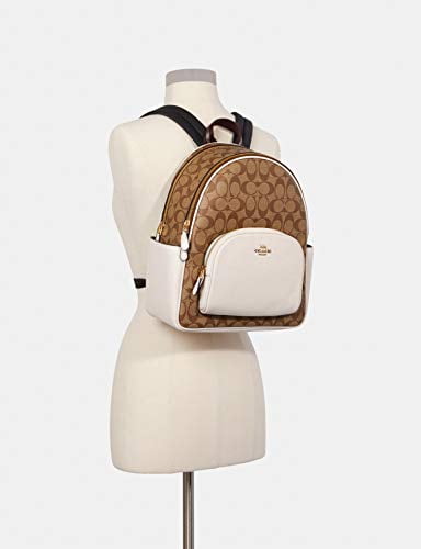 Coach Women's Court Backpack In Signature Canvas (Khaki - Chalk)