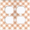thumbnail image 2 of Metal Light Switch Wall Plate Outlet Cover (Tan Gingham Picnic Wallpaper - Double Duplex), 2 of 2