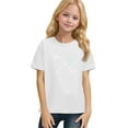 thumbnail image 4 of CCRFTGI Shirts for Teens Girl Trendy Short Sleeve Bowknot Print Tops Fall Crewneck T Shirts Comfort Loose Comfy Solid Girls Fashion Shirts White 13-14Y, 4 of 5