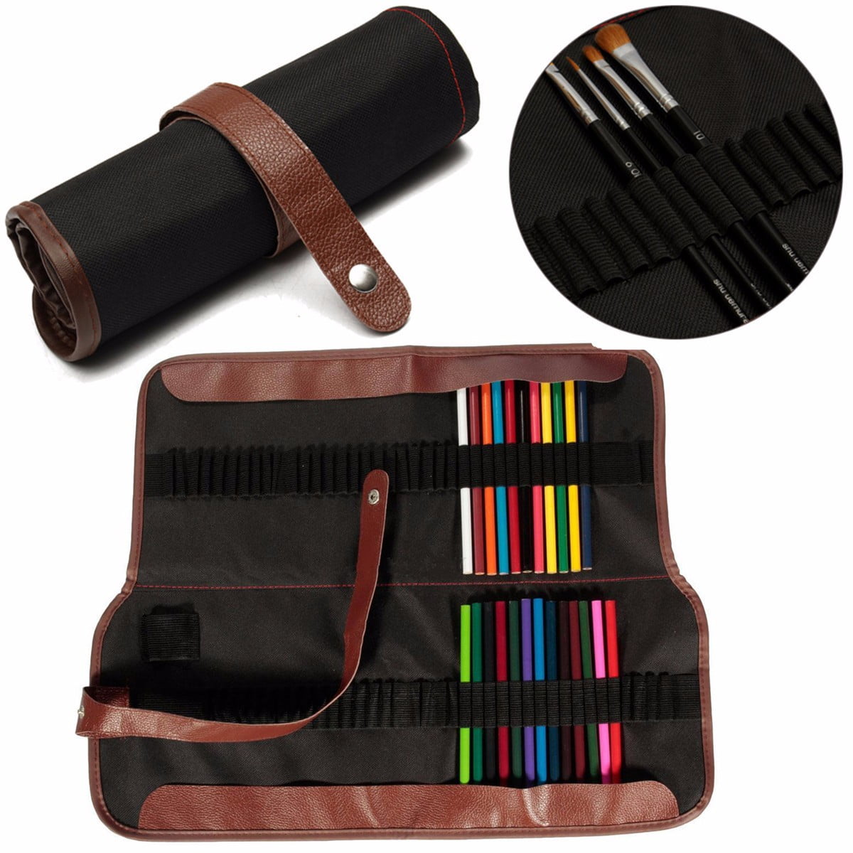 √Canvas Makeup Holder Pouch Roll Up Pen Organizer Case Bag Storage For