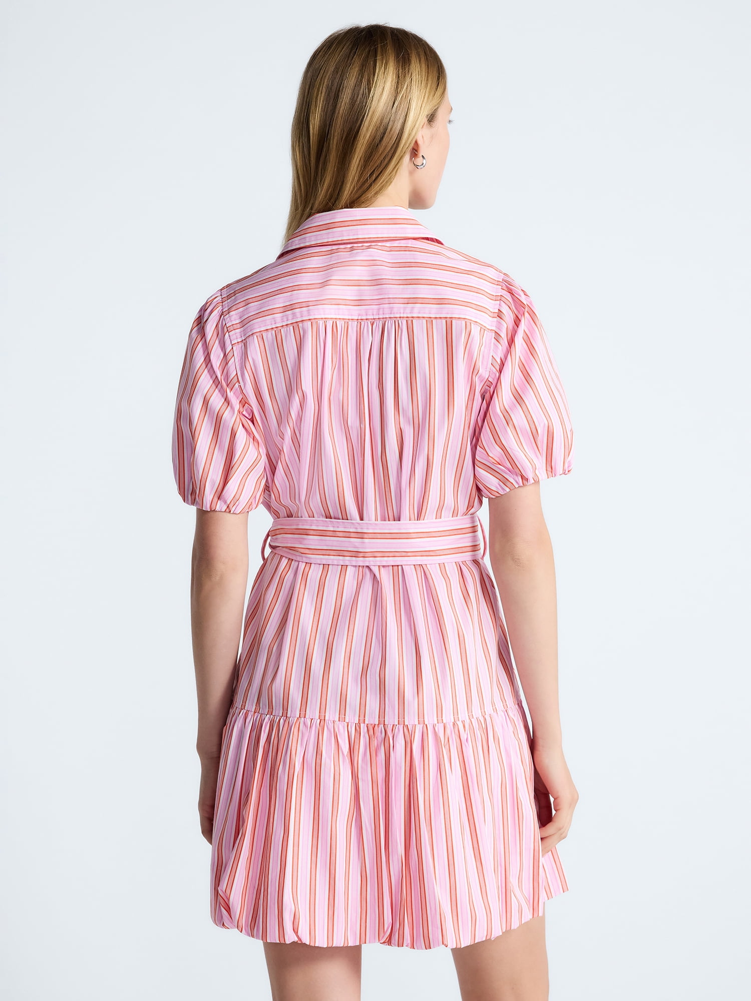 Free Assembly Women's and Women's Plus Cotton Mini Dress with Puff Sleeves, Sizes XS-4X