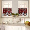 thumbnail image 4 of Christmas Snowman Kitchen Curtains and Valances Set, Squirrel Cat Xmas Tree Ball Plaid Winter Rod Pocket Window Valance Window Curtain Panels for Living Room Bedroom Laundry, 27.5x24in, 3 Pieces, 4 of 7