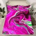 thumbnail image 2 of Pink Marble Bed Sheets Set Purple Watercolor Full Size Sheet Sets, Marbling Sheets Modern Aesthetic Bed Set, Metallic Sequin Flat Sheet Luxurious Bedroom Decoration, 2 of 5
