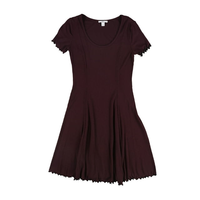 bar III Robe Évasée Côtelée pour Femmes, Rouge, Petit