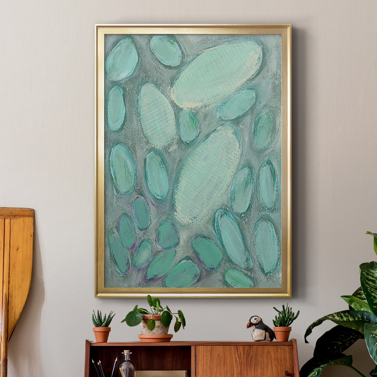 Blue Orbs II Premium Framed Print, in Gold, Black, or Silver - Ready to Hang