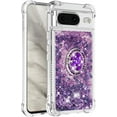 thumbnail image 6 of for Google Pixel 8 Luxury Glitter Case for Women Girls, Sparkle Flowing Clear Quicksand Soft TPU Liquid Case Cover with Bling Diamond Ring for Pixel 8 -Purple, 6 of 14