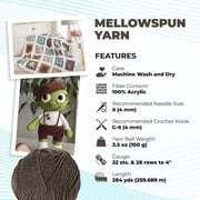 Mary Maxim Mellowspun DK Weight Yarn, Lightweight Acrylic Yarn 284 Yards, 3.5 Oz, Dark Oak