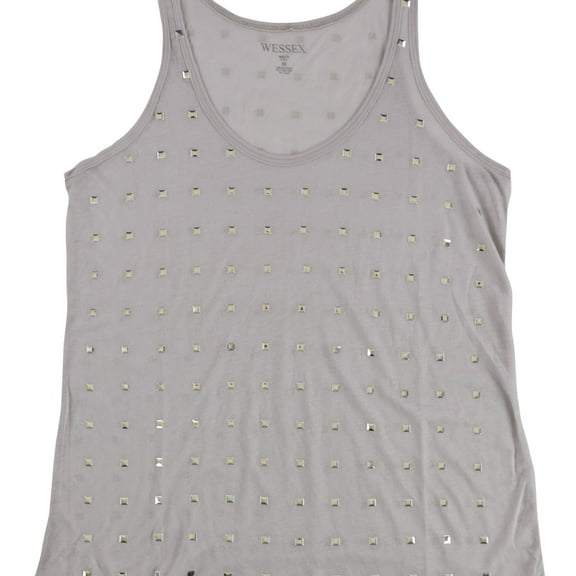 WESSEX Womens Embellished Tank Top, Grey, X-Small