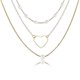 thumbnail image 1 of Ladies Fashion Pendant Necklace Multilayer Necklace Pearl Heart Three Layer Necklace Simple Handmade Jewelry, 1 of 5