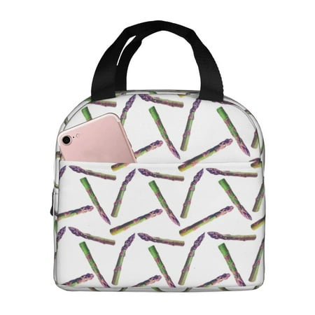 Insulated Lunch Bag for Women Men - Asparagus Print colorful Leakproof Cooler Lunch Box for Women Men  Lunch Tote Bags for Work School Picnic Travel