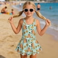 thumbnail image 3 of Xixirimido Capybara Boho Mandala Print Girls One Piece Swimsuit with Skirt Modest Sleeveless Swim Dress Featuring Built-in Shorts & UPF 50+ Sun Protection for Beach Pool, 3-4 Years, 3 of 7