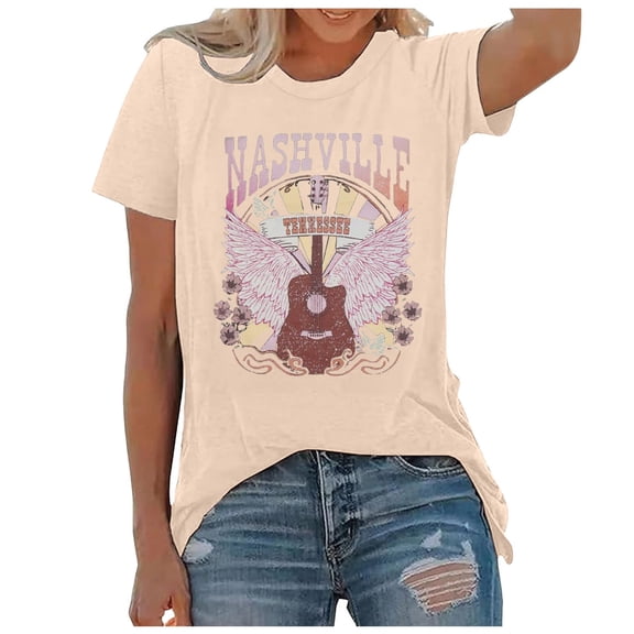 Womens Country Music Shirt Vintage Tennessee Graphic Tshirts Rodeo Western Short Sleeve Tee Tops