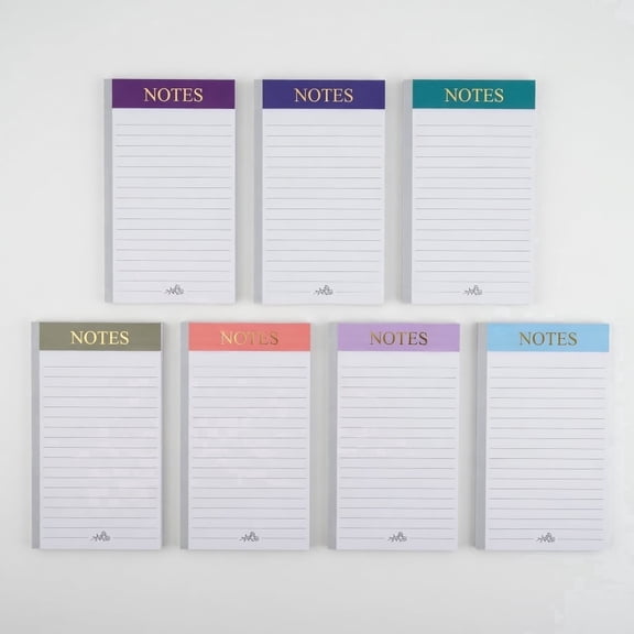 7 Pack Magnetic Notepads for Refrigerator, Tear-Off Fridge Memo Pads with Full Magnet Backing, Lined Grocery List Pads for Kitchen Notes, Shopping Lists & Daily Reminders