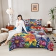 thumbnail image 4 of Manfei Chic Floral Flowers Bedding Comforter Set 2pcs for Boys Girls,Spring Garden Twin Comforter Sets Microfiber,Vintage Aesthetics Breathable Bedding Set,Lightweight Room Decor,Reversible, 4 of 8