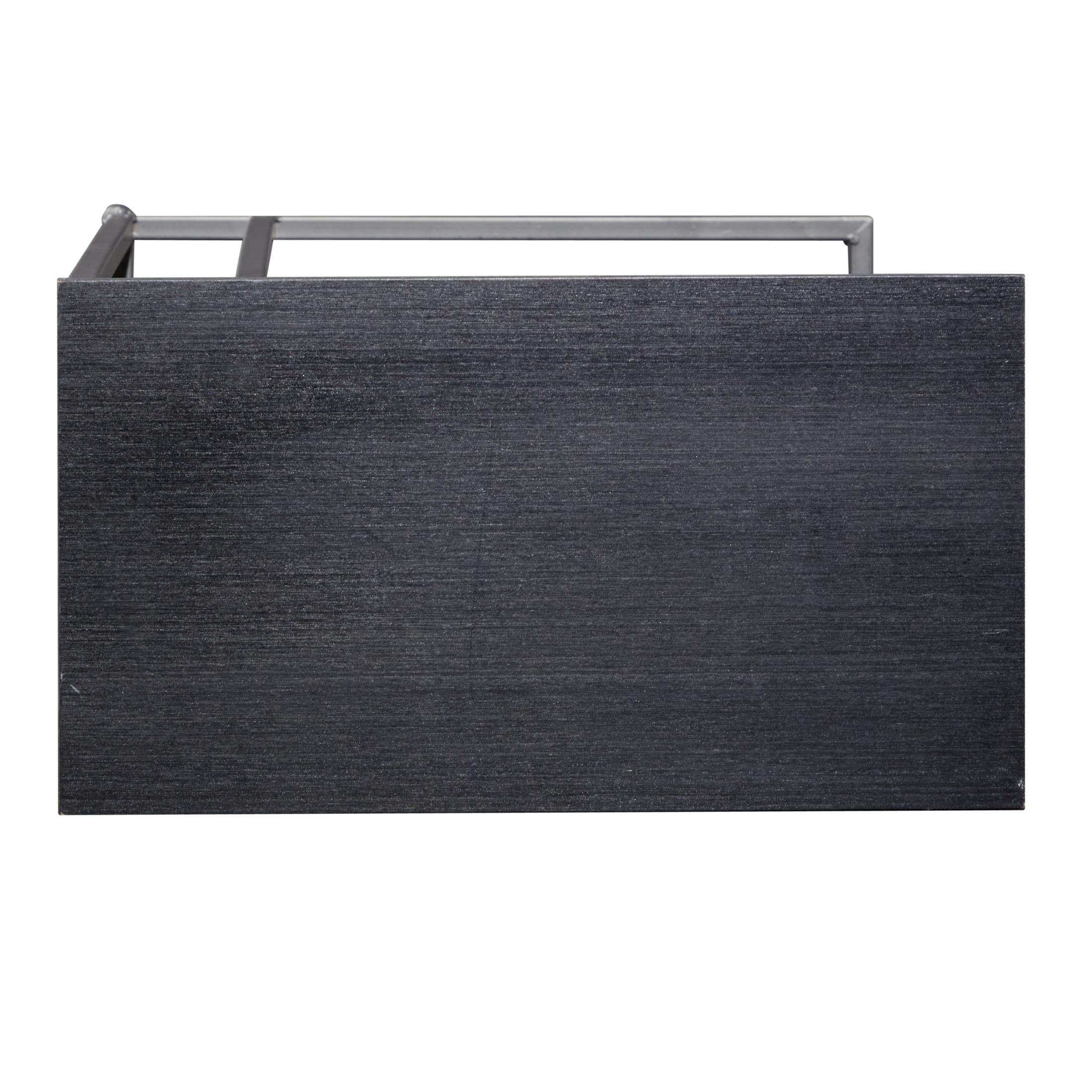 DecMode 19" x 26" Black Metal C-Shaped Accent Table with Black Metal Base, 1-Piece