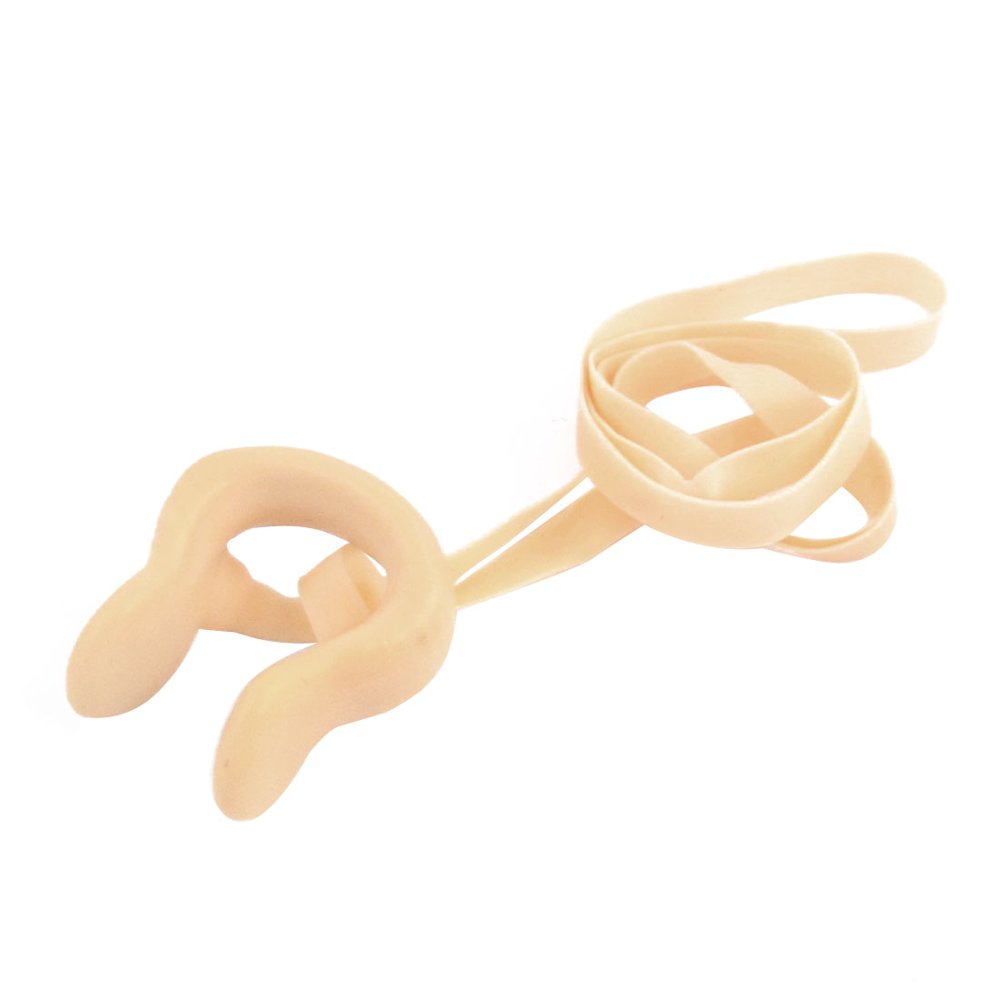 Unique BargainsBeige Silicone Elastic Strap Dive Swimming Nose Clip