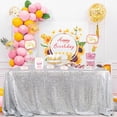 thumbnail image 1 of Mantel Queen Dream con lentejuelas plateadas, 152 x 259 cm, purpurina, 1 of 8