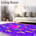 thumbnail image 2 of ODIKA 4'x6' Machine Washable Non-Slip Area Rug, Enchanted ABC Circular Journey Magical Learning Playground High Traffic Rug, Purple, 688295, 2 of 7