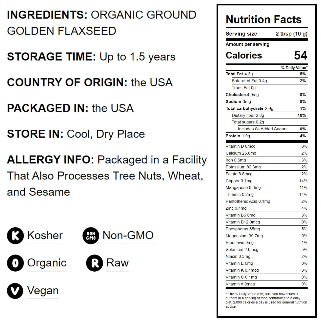Organic Golden Milled Flax Seeds, 8 Pounds — Non-GMO, Kosher, Raw, Vegan — by Food to Live