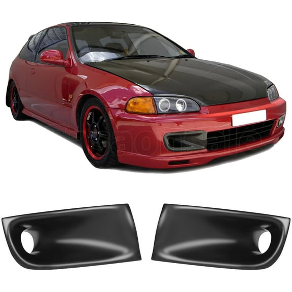 [GT-Speed] JS Style PU Front Bumper Caliper Air Duct (A Pair), Compatible for 1992-1995 Honda Civic Coupe/Hatchback, 2dr/3dr Only