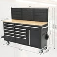 thumbnail image 5 of Garvee 61" Work Benches for Garage, Heavy Duty Work Table with 10 Drawers & Power Outlet, Black, 5 of 5