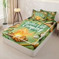 thumbnail image 2 of Erosebridal Happy Camping Zipper Twin Comforter Sets with Fitted Sheet and 2 Pillowcases,Rustic Camper Adventure Themed Zipper Bedding Set For Boys,Polkadot Reversible,4pcs, 2 of 7
