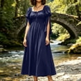 thumbnail image 2 of Women's Palace Dresses Long Sleeve Loose Solid Color Elegant Halloween Costume Party Dress, 2 of 7