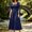 Navy, variant on Renaissance Dress Women Bell Long Sleeve Boho Flowy Midi Dress Square Neck Smocked Waist Medieval Dress Halloween Costumes